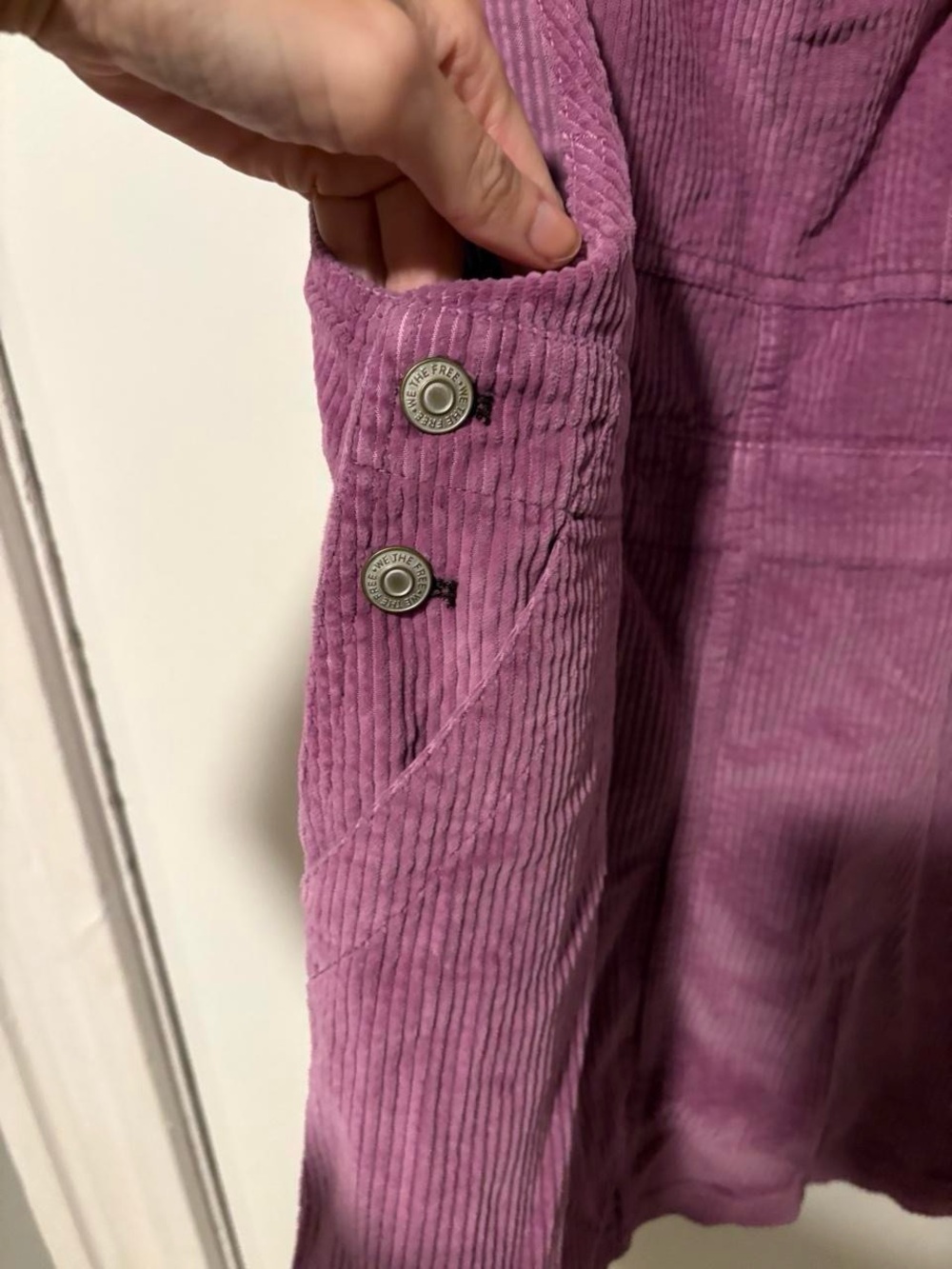Free People Dylan Cord Skirtall in purple corduroy lg - Picture 3 of 8